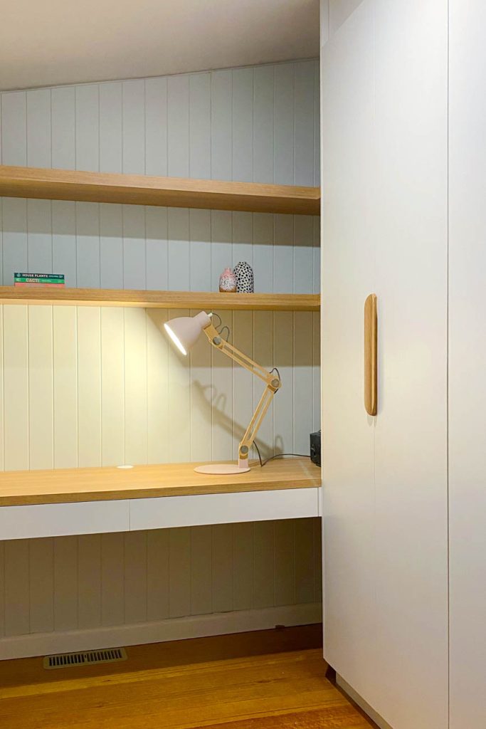 Home office joinery with concealed cable management